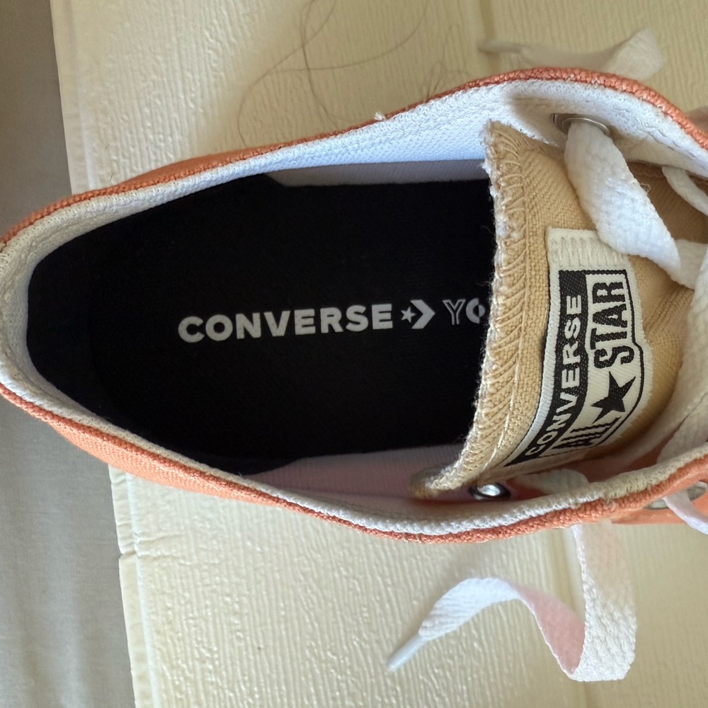 Converse Chuck Taylor All Star Lift Coral Desert Peach Low Top Platform Sneakers - Picture 4 of 6